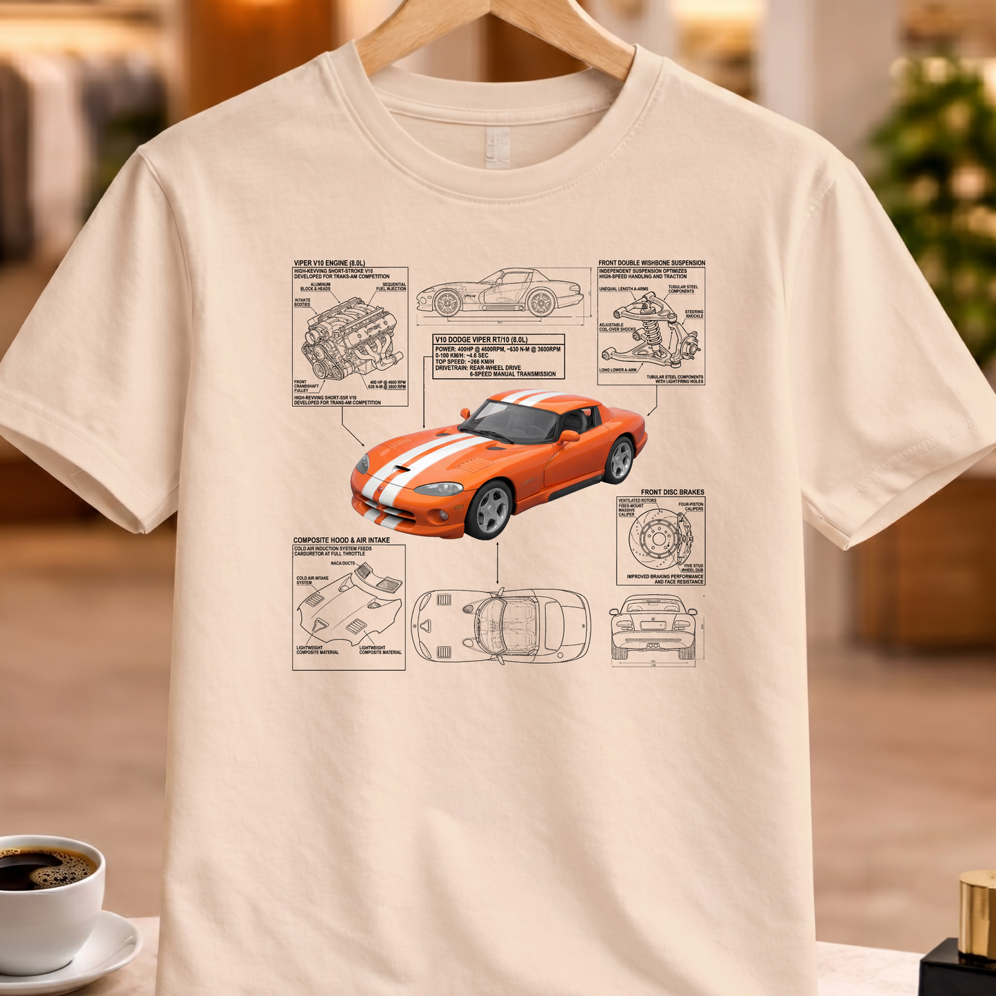 DODGE VIPER RT 10 1992 T-SHIRT