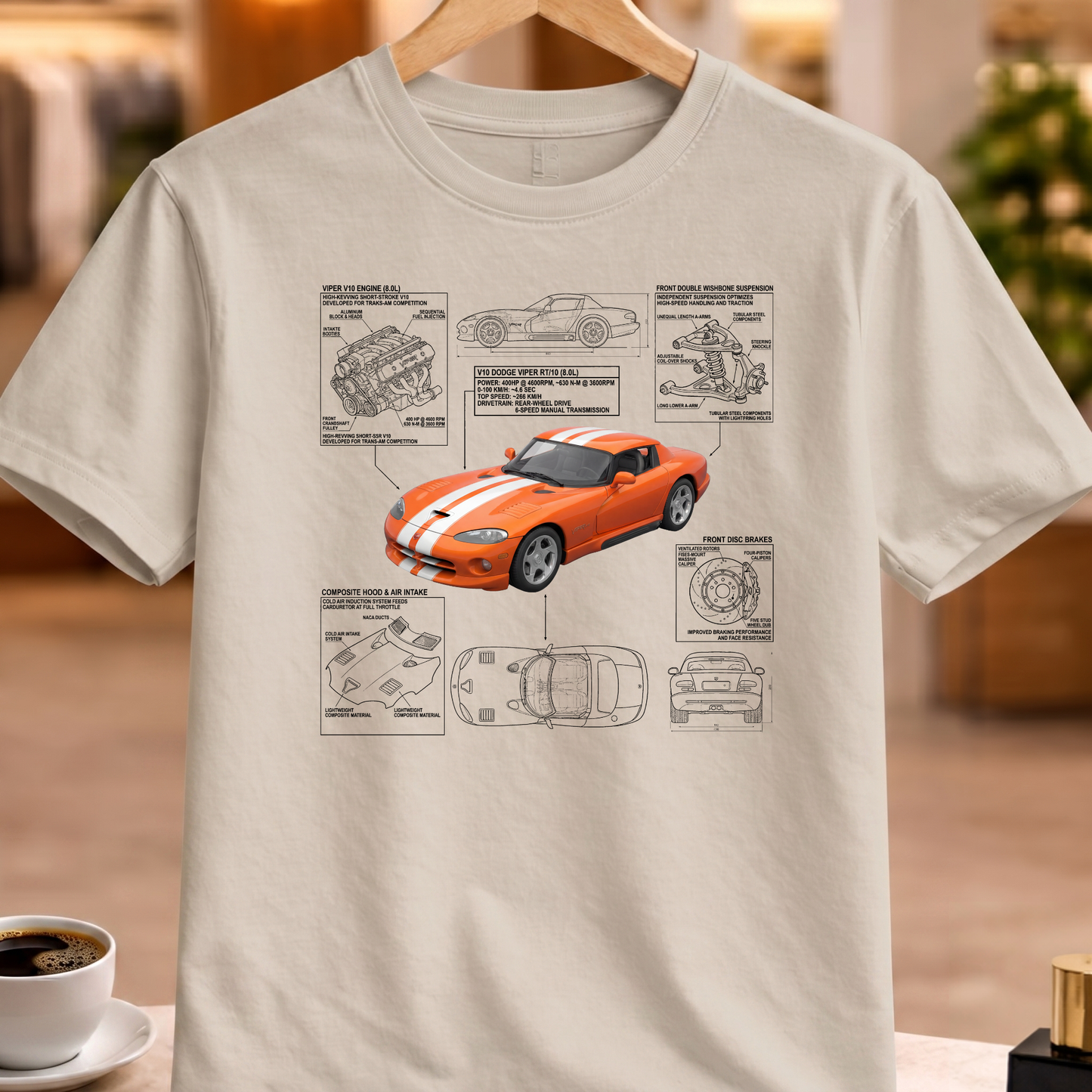 DODGE VIPER RT 10 1992 T-SHIRT